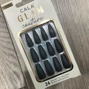 CALA Glam Couture Black Press-On Nails, Medium Length